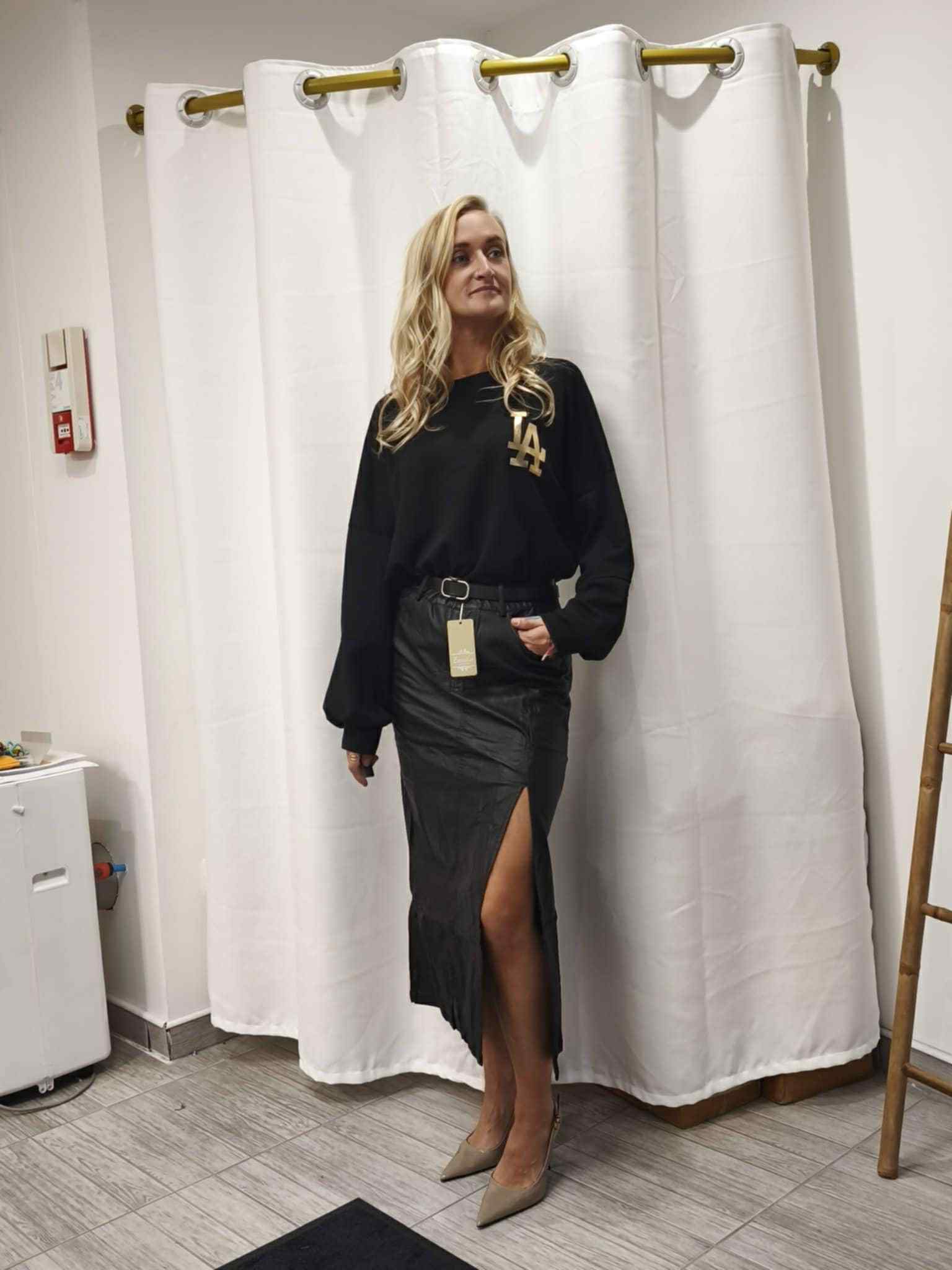 Jupe simili cuir noir