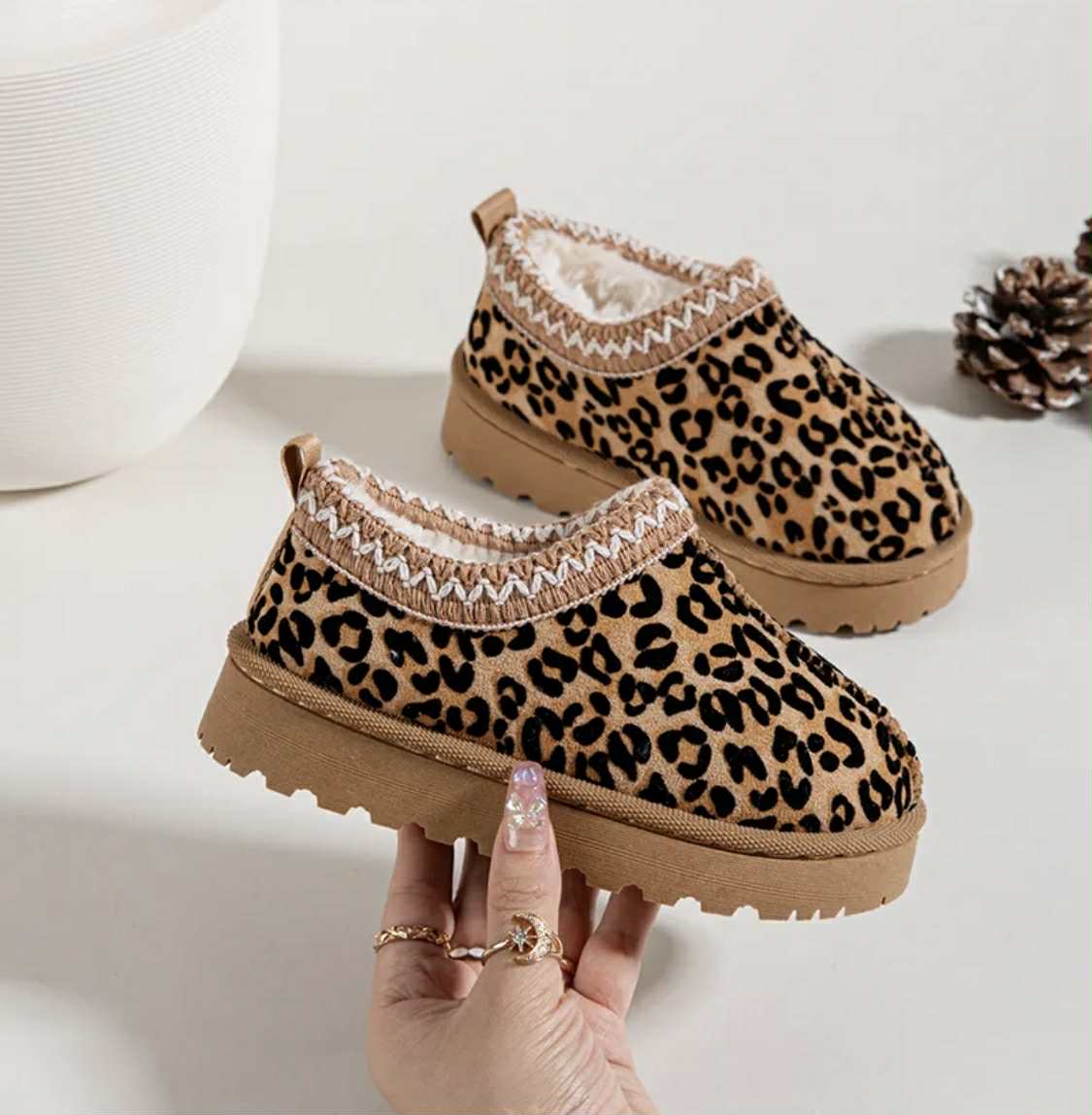 Chaussures fourres léopard