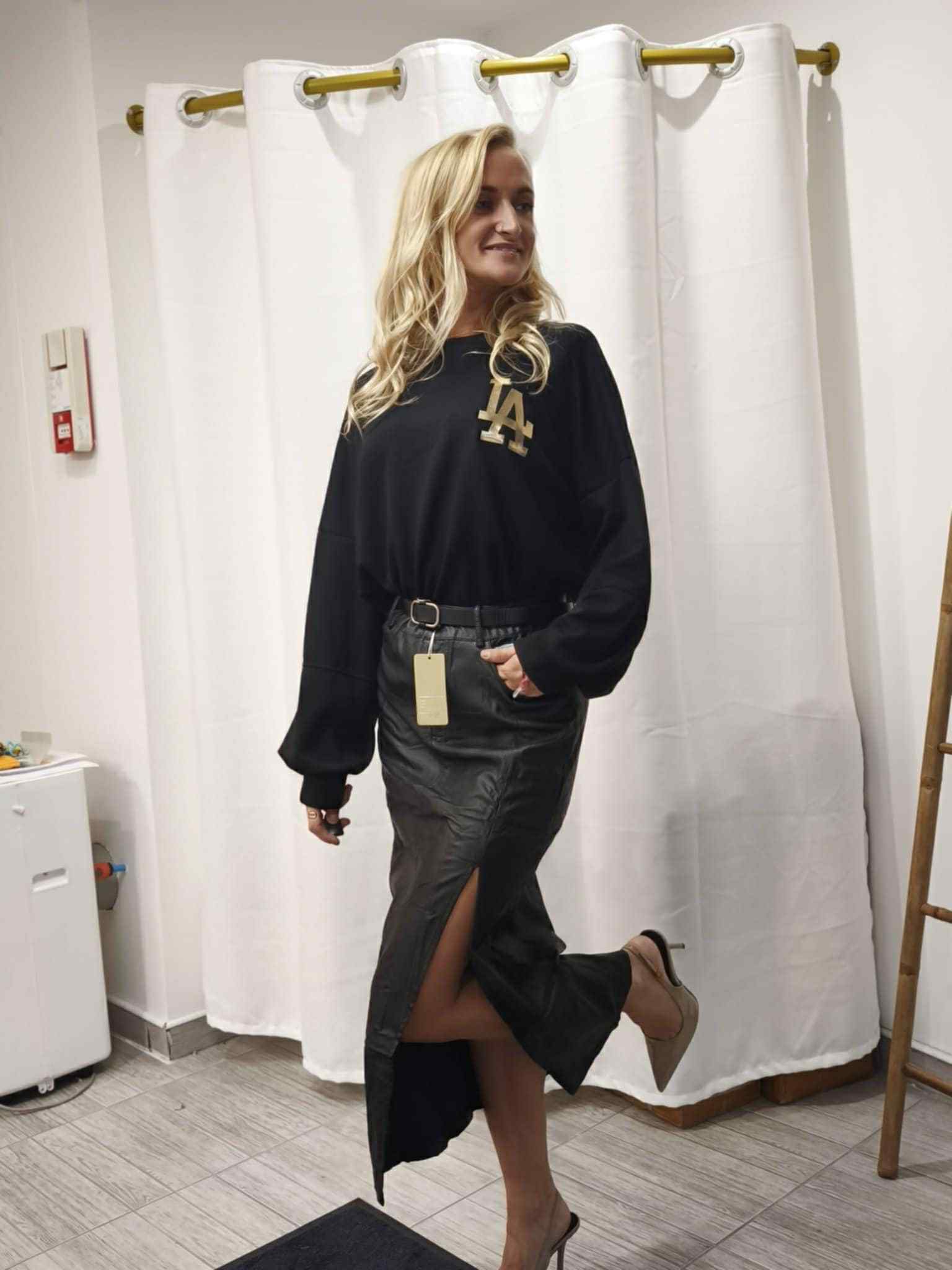 Jupe simili cuir noir