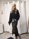 Jupe simili cuir noir