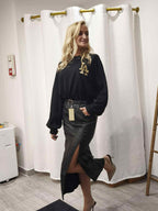 Jupe simili cuir noir