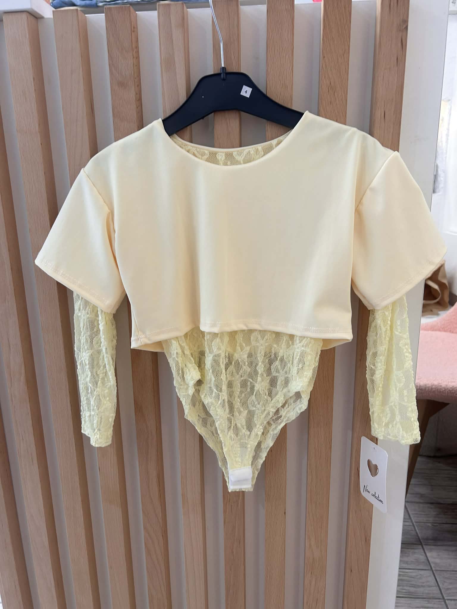 Body jaune dentelle