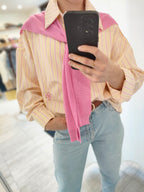 Chemise jaune rayure avec pull