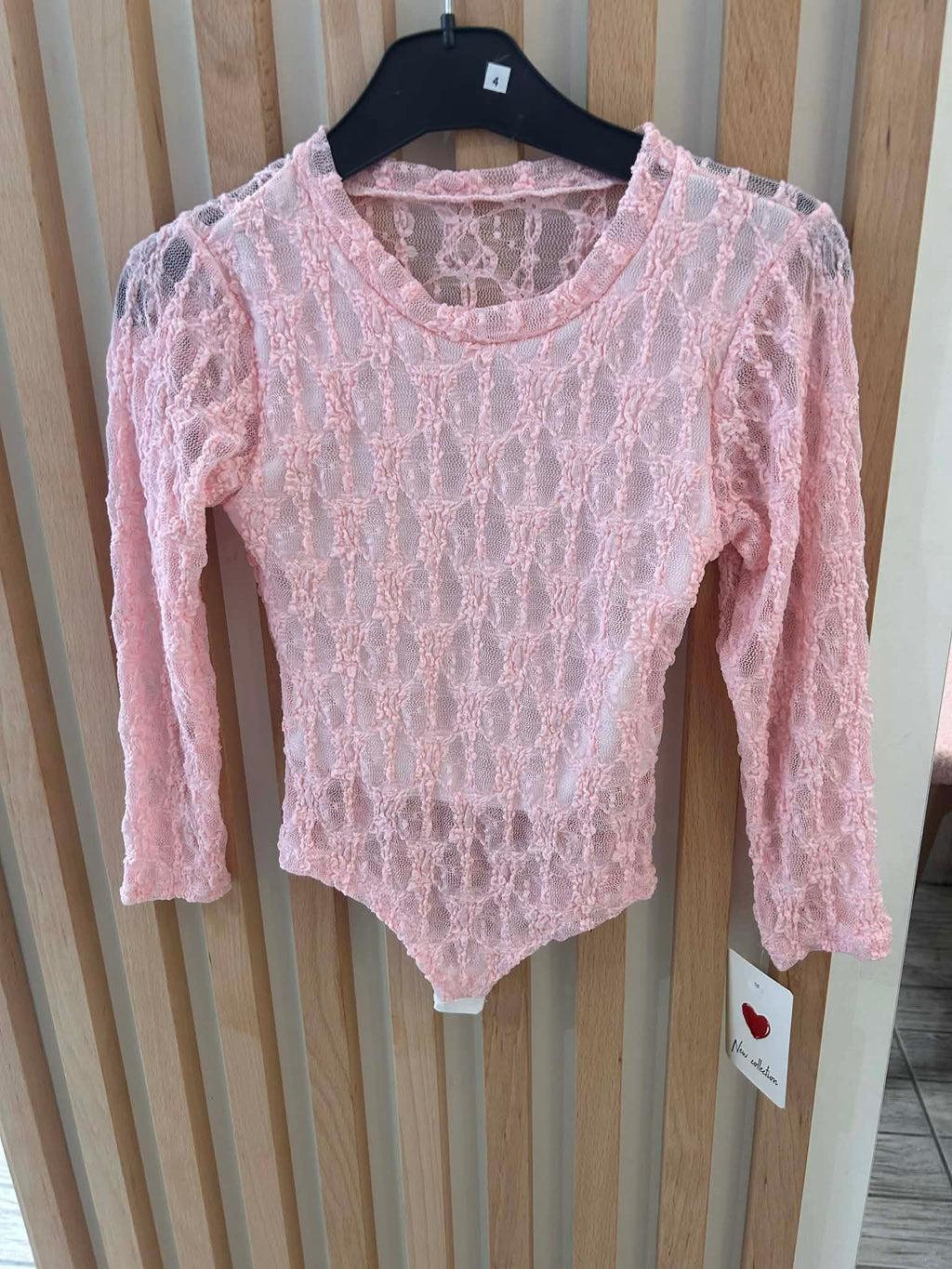 Body rose dentelle