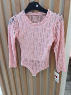 Body rose dentelle