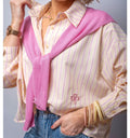 Chemise jaune rayure avec pull